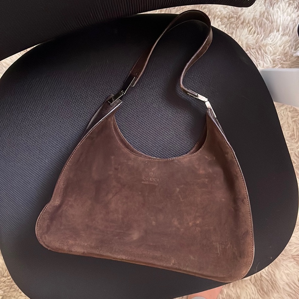 Vintage Suede Gucci Shoulder Bag